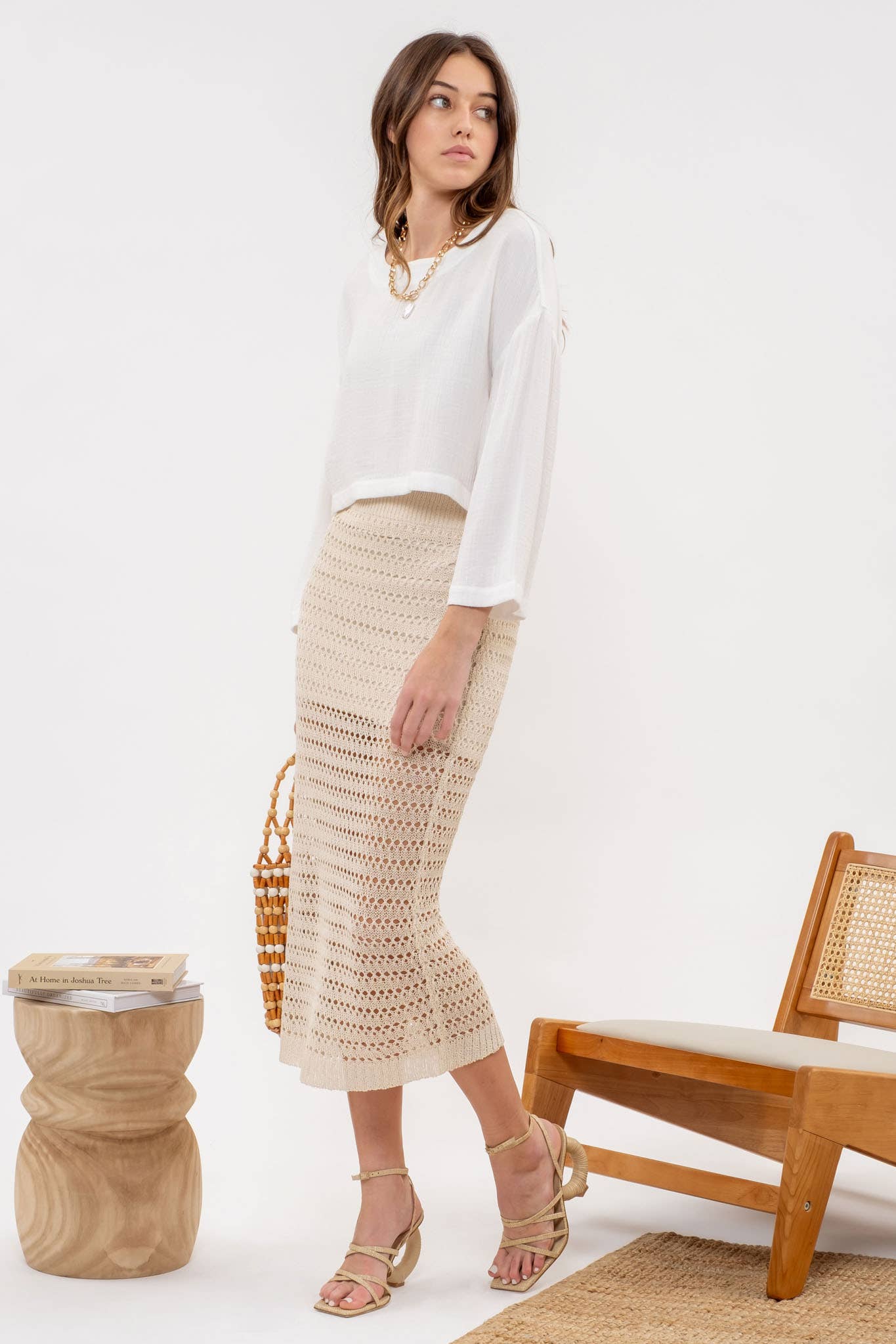 Relaxed 3/4 Sleeve Crop Top