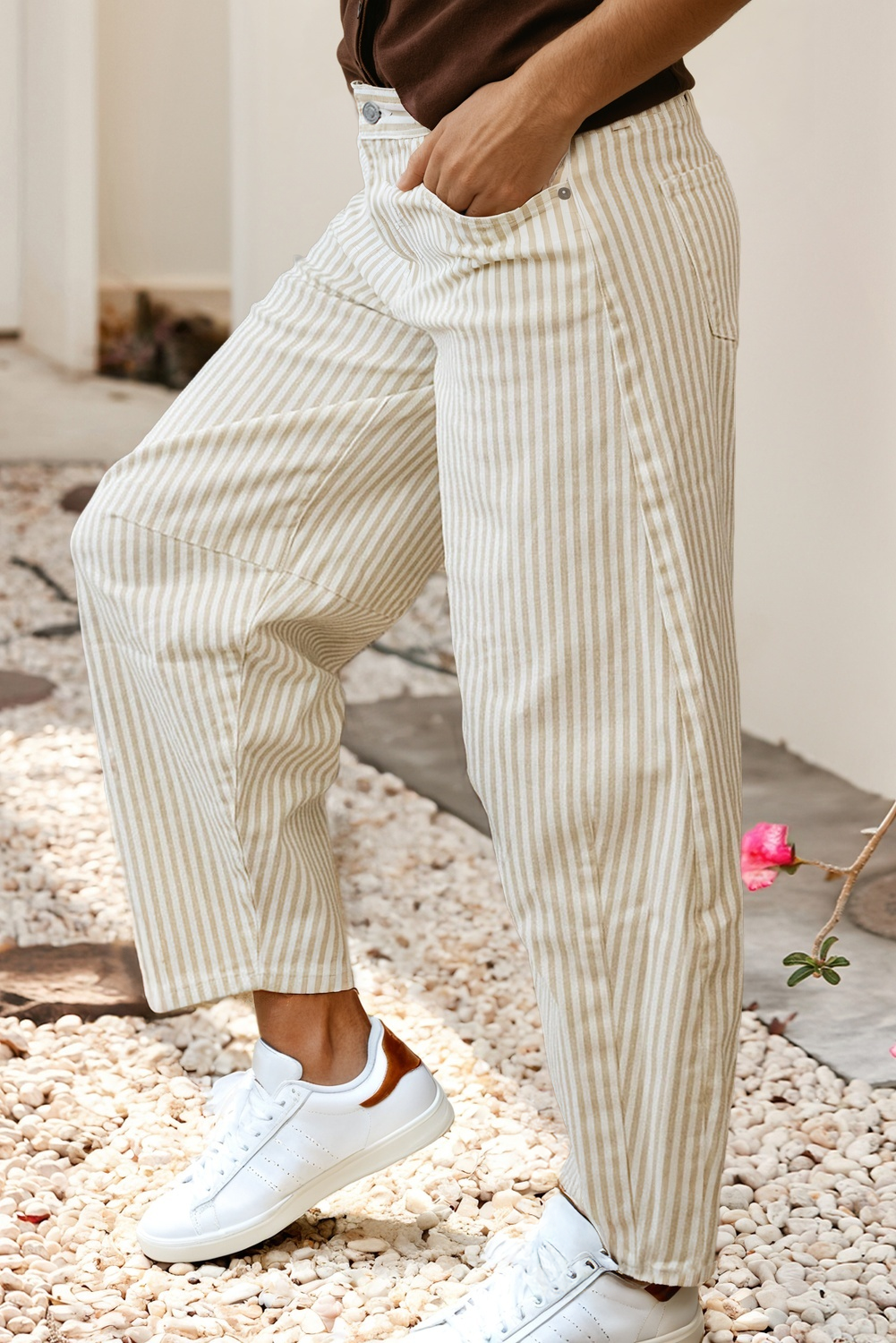 Striped Barrel Jeans