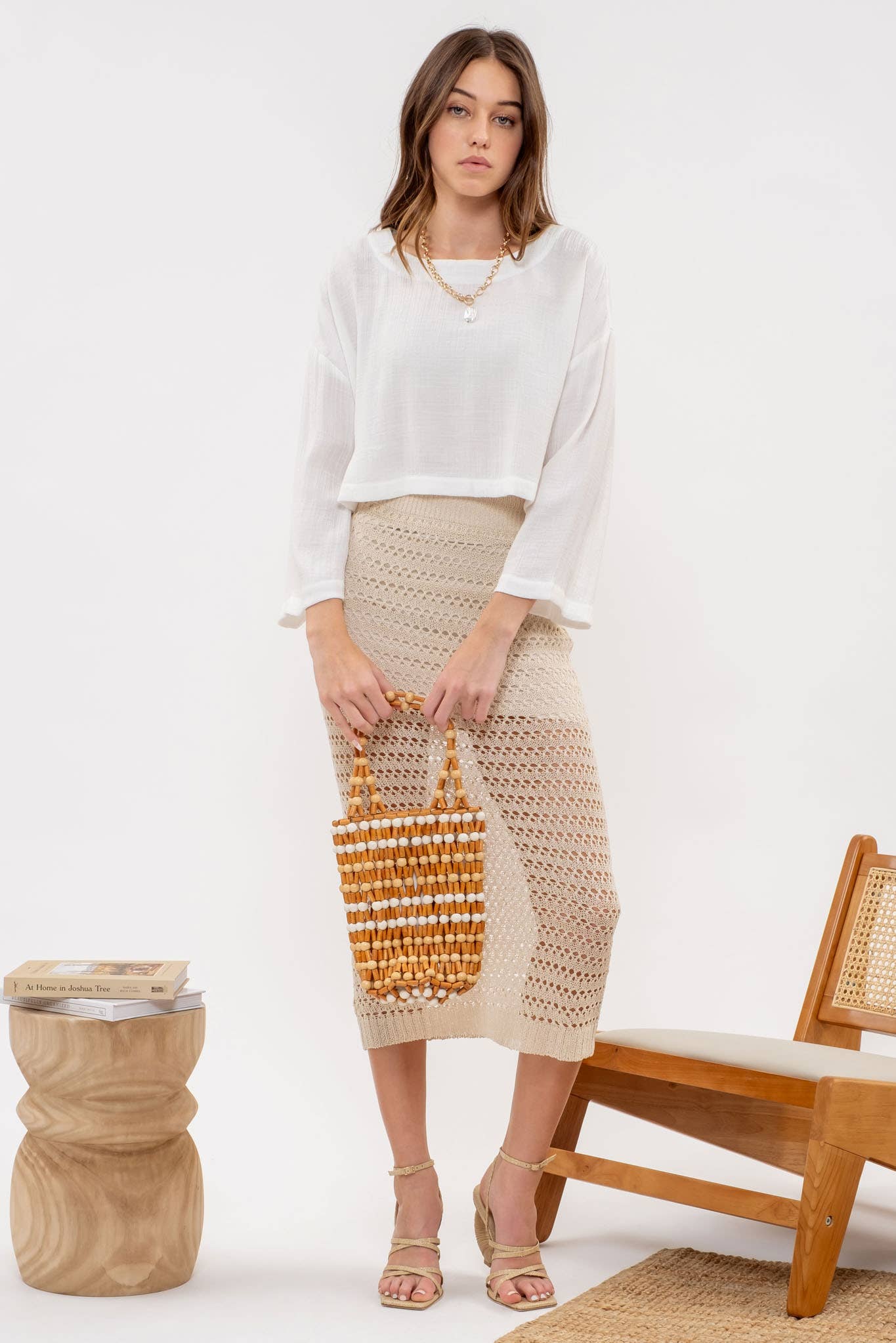 Relaxed 3/4 Sleeve Crop Top