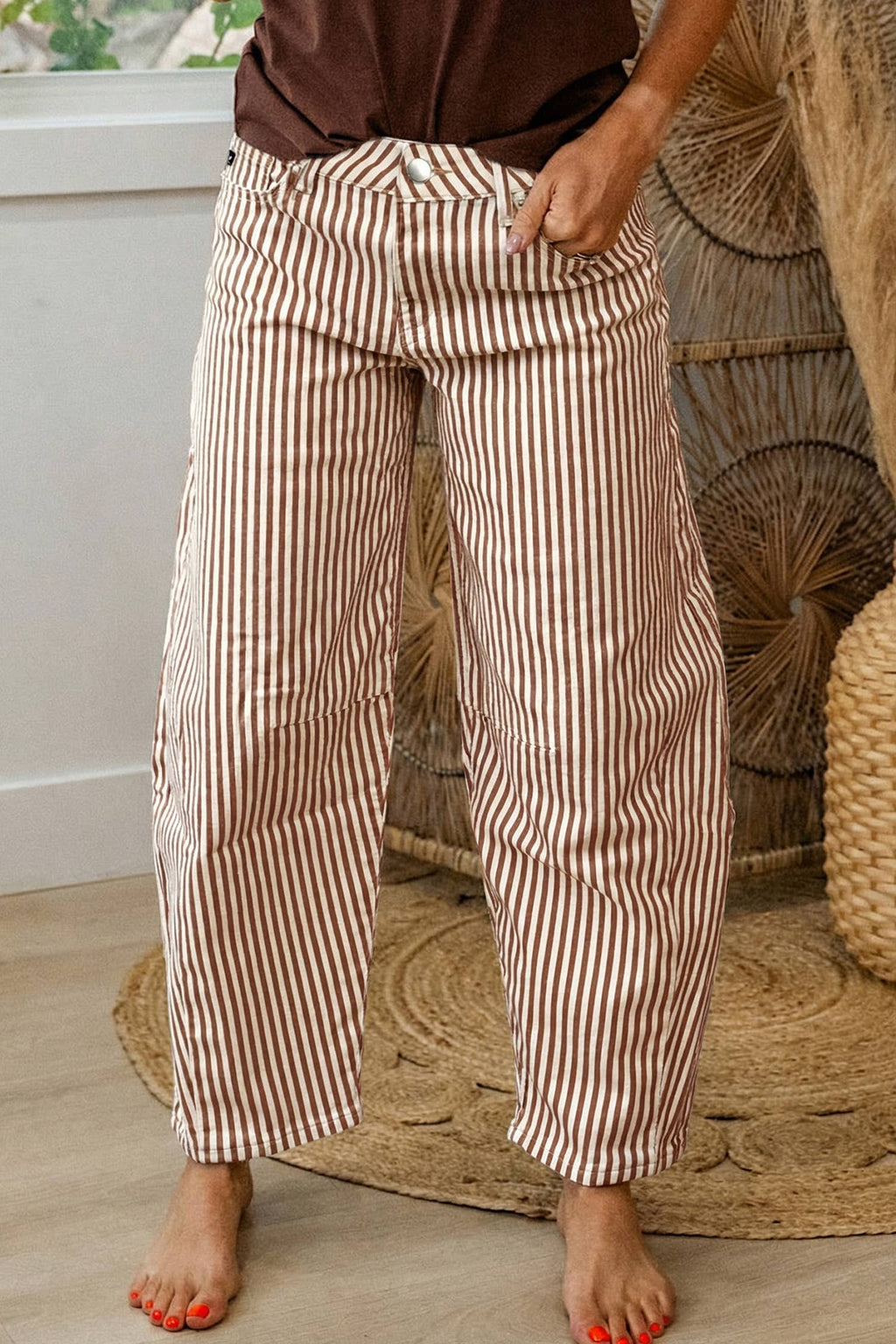 Striped Barrel Jeans