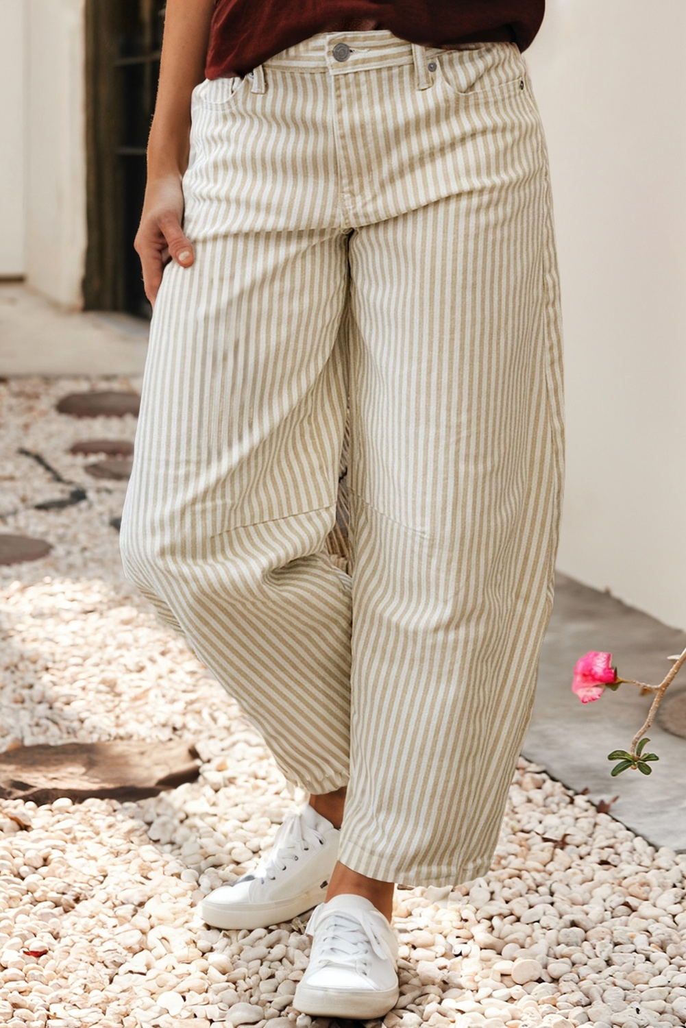 Striped Barrel Jeans