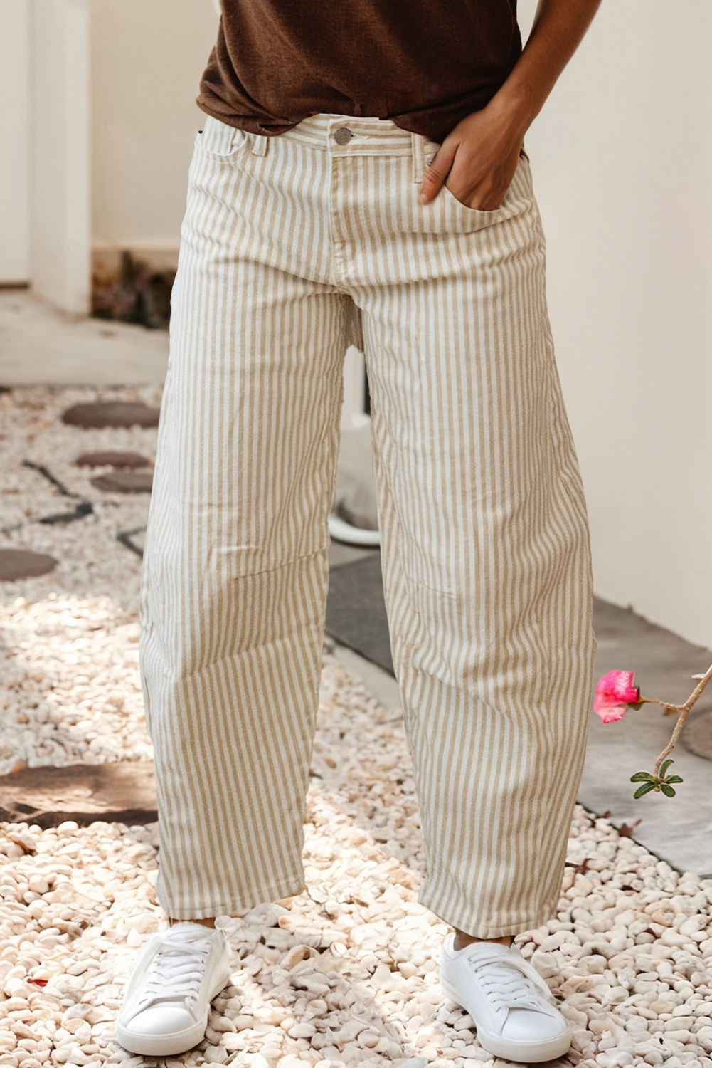 Striped Barrel Jeans