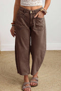 Patch Pocket Ankle-length Barrel Jeans