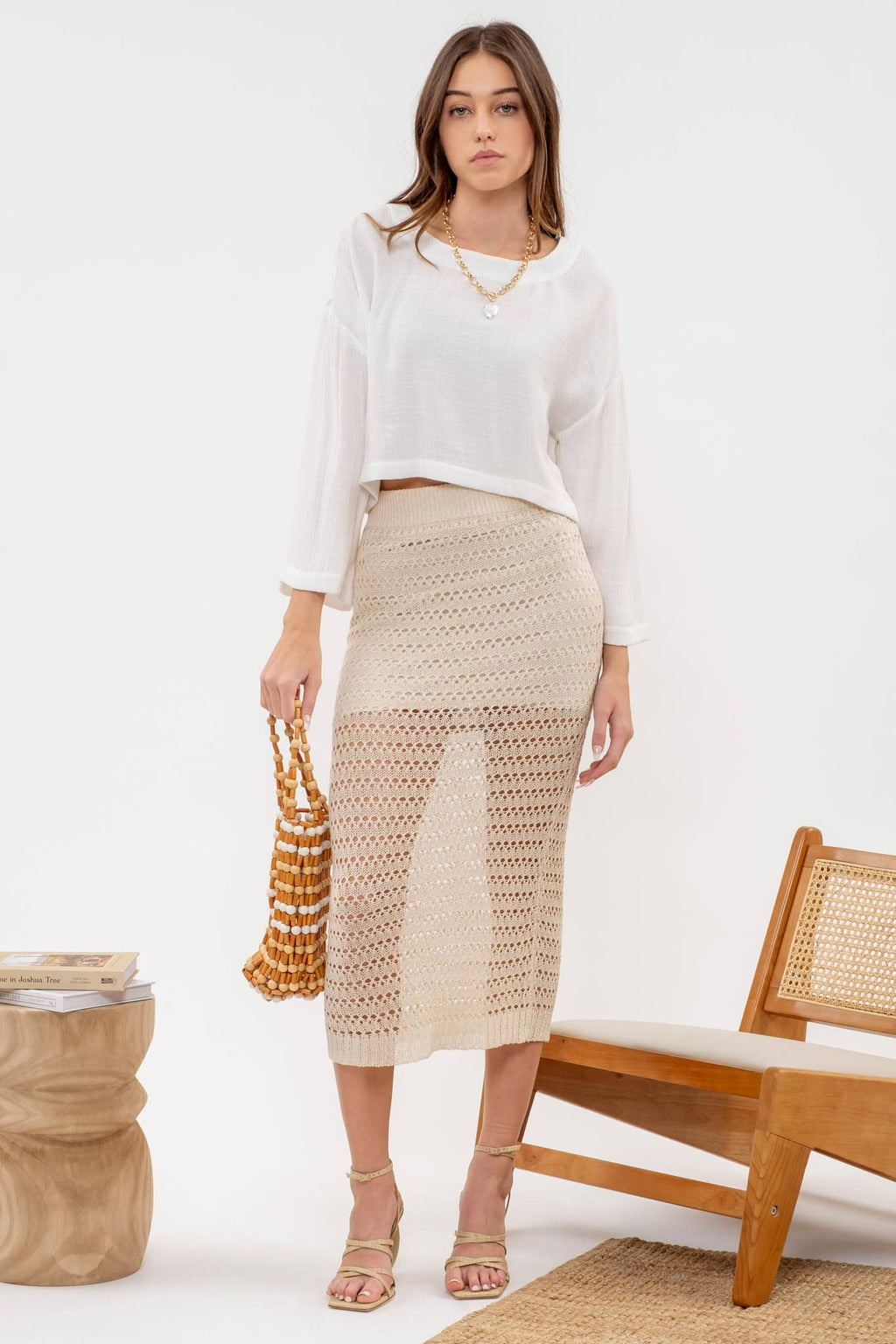 Relaxed 3/4 Sleeve Crop Top