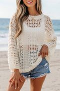 Knit Bracelet Sleeve Drop Shoulder Sweater