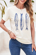 Fish Print T Shirt