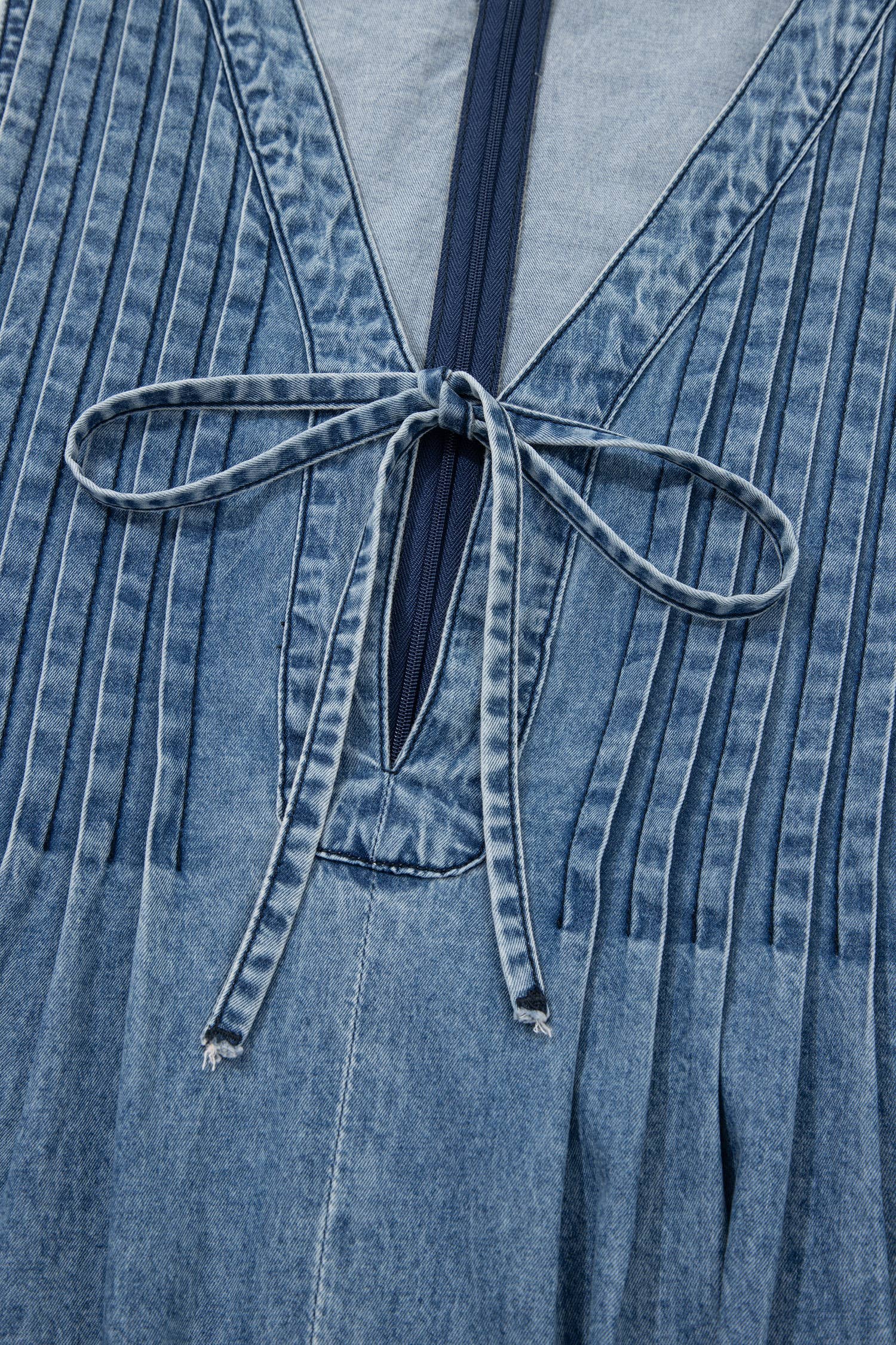 Western Acid Wash Pintuck Jumpsuit – Dusk Blue | Little Daisy Closet