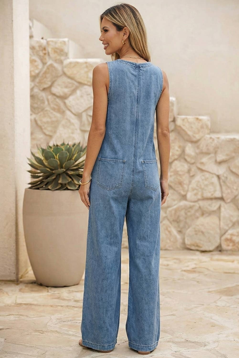 Western Acid Wash Pintuck Jumpsuit – Dusk Blue | Little Daisy Closet